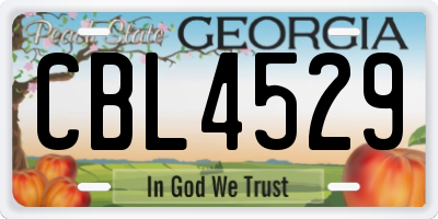 GA license plate CBL4529