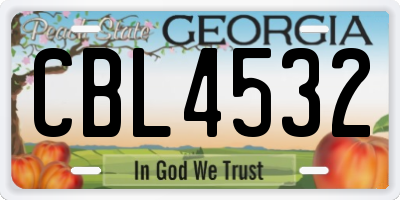 GA license plate CBL4532