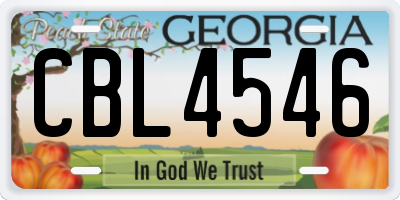 GA license plate CBL4546