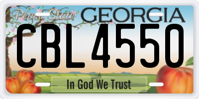 GA license plate CBL4550