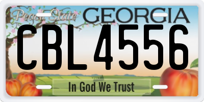 GA license plate CBL4556