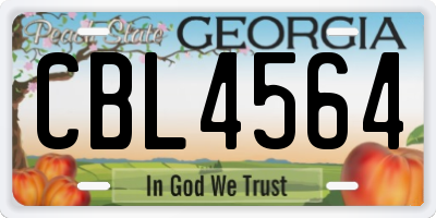 GA license plate CBL4564