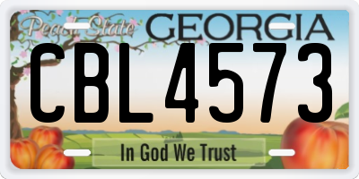 GA license plate CBL4573