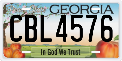 GA license plate CBL4576