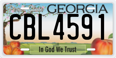 GA license plate CBL4591