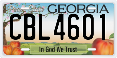 GA license plate CBL4601