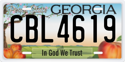 GA license plate CBL4619
