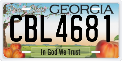 GA license plate CBL4681