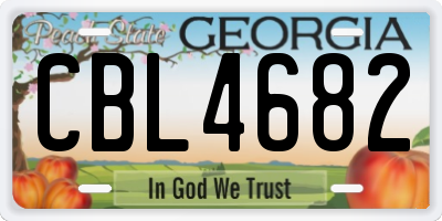 GA license plate CBL4682
