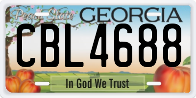 GA license plate CBL4688