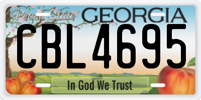 GA license plate CBL4695