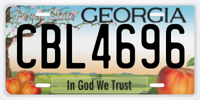 GA license plate CBL4696