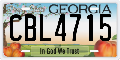 GA license plate CBL4715