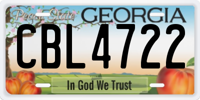 GA license plate CBL4722