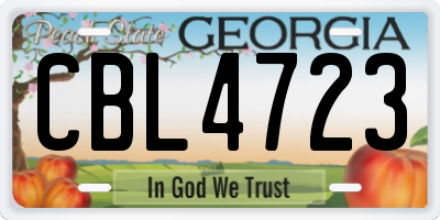 GA license plate CBL4723