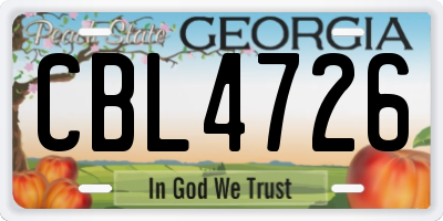 GA license plate CBL4726