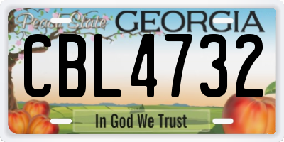 GA license plate CBL4732