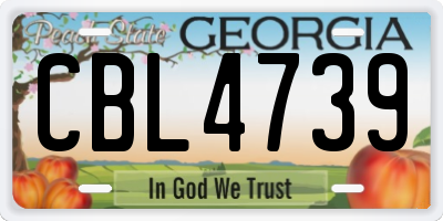 GA license plate CBL4739