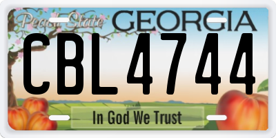 GA license plate CBL4744