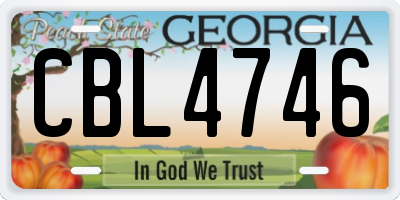 GA license plate CBL4746