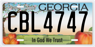 GA license plate CBL4747