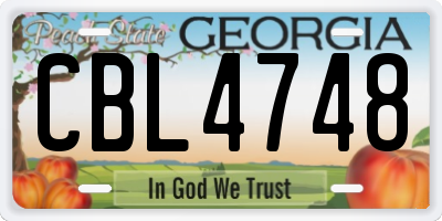 GA license plate CBL4748