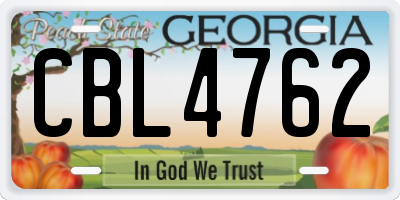 GA license plate CBL4762