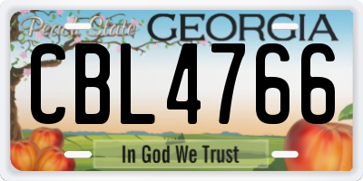 GA license plate CBL4766