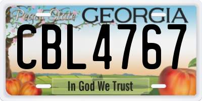 GA license plate CBL4767