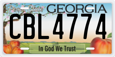 GA license plate CBL4774