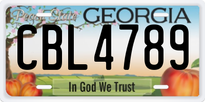 GA license plate CBL4789