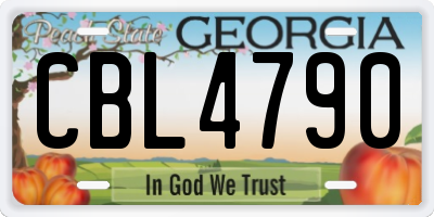 GA license plate CBL4790
