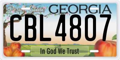 GA license plate CBL4807