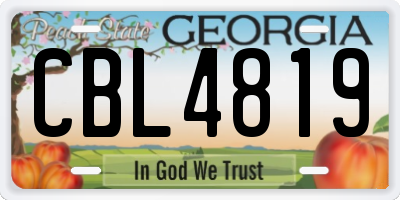 GA license plate CBL4819