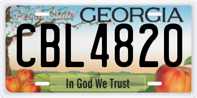 GA license plate CBL4820