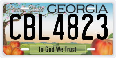 GA license plate CBL4823