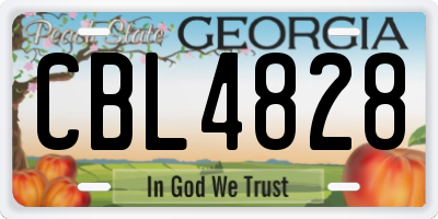GA license plate CBL4828