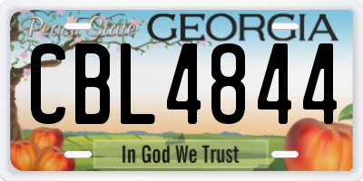 GA license plate CBL4844