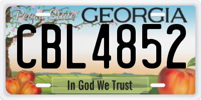 GA license plate CBL4852