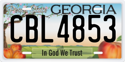 GA license plate CBL4853