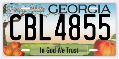 GA license plate CBL4855