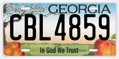 GA license plate CBL4859