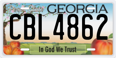 GA license plate CBL4862