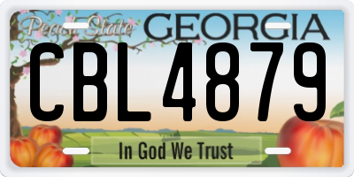 GA license plate CBL4879