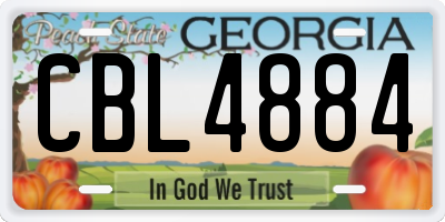 GA license plate CBL4884