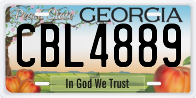 GA license plate CBL4889
