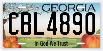 GA license plate CBL4890