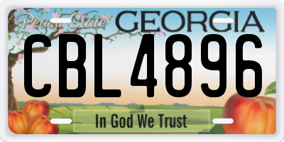 GA license plate CBL4896