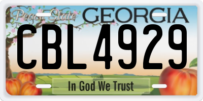 GA license plate CBL4929