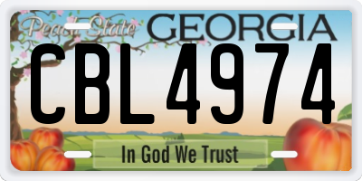 GA license plate CBL4974